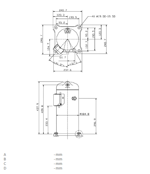 Компрессоры Zh30K4e-Tfd кондиционирования воздуха 3.5HP Copeland герметичные 2