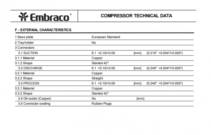 Компрессор Embraco NEK6213GK 220-240V 50Hz R404A для морозильной камеры 4