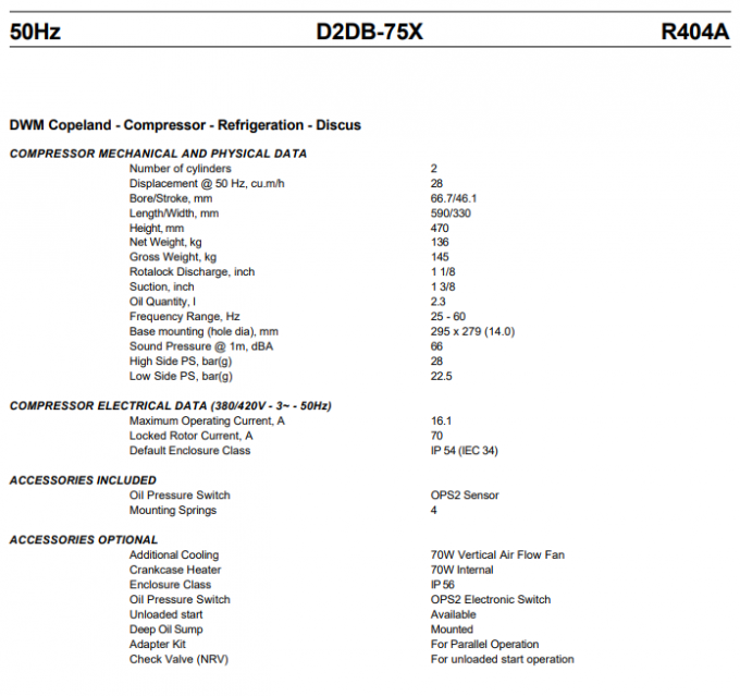 COPELAND D2DB-75X Компрессор полугерметического типа для охлаждения хладагентов 2