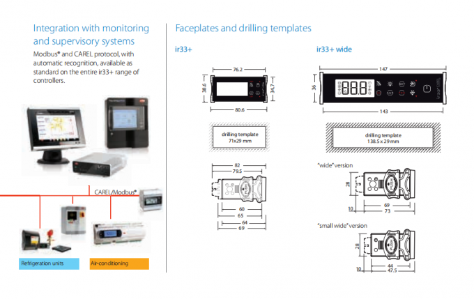Регулятор температуры серии IR Carel IR33F0ER00 для холодильных помещений 2