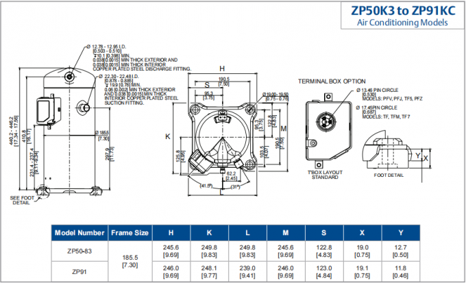 Компрессор 68000BTU 7HP переченя кондиционера ZP83KCE-TFD Copeland для рефрижерации 3